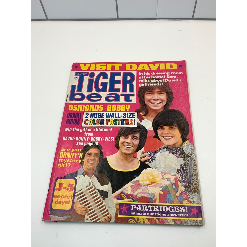 Vintage Tiger Beat Magazine‎ December 1971 David Cassidy Osmonds Bobby Sherman